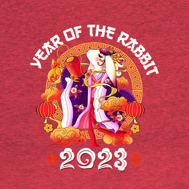Lion Dance Zodiac Chinese New Year -2023 Year Of The Rabbit by Jhon Towel